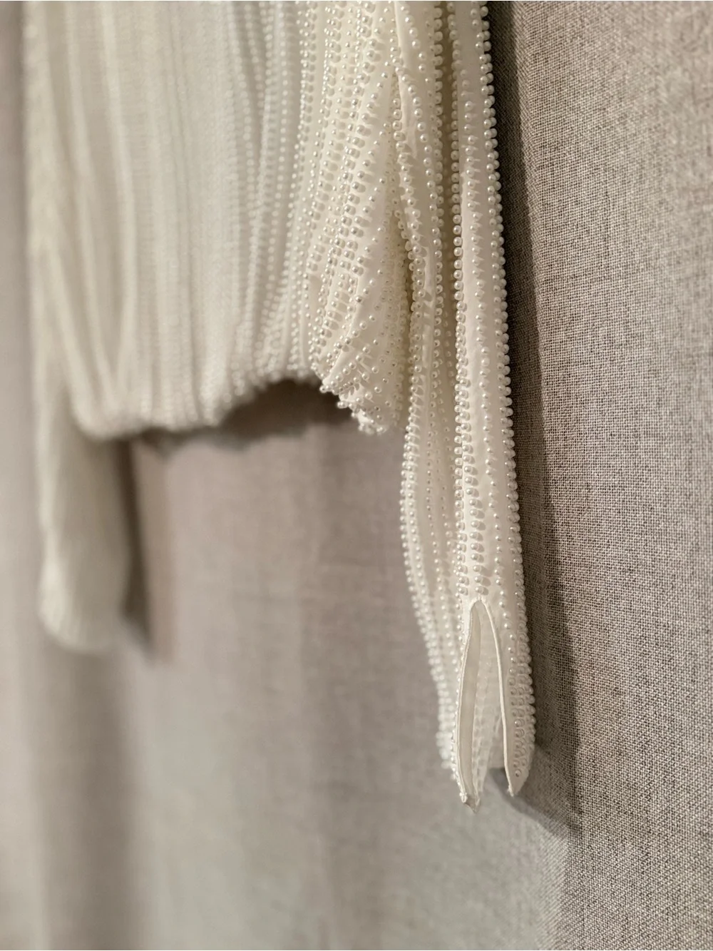 Zara Limited Edition Pearl Embellished Blouse | L